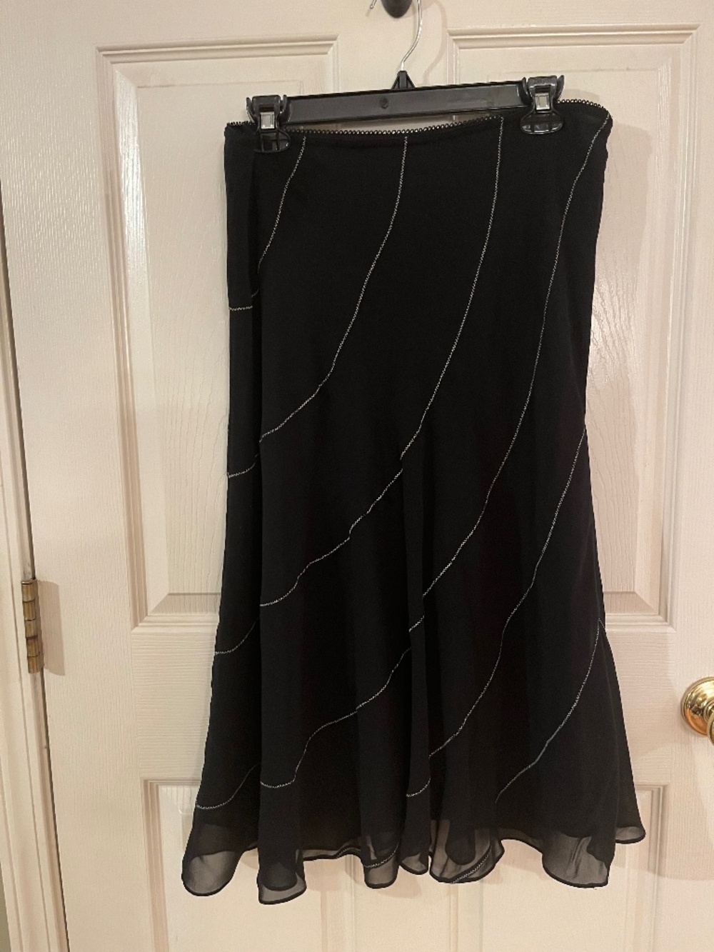 I.e Macy's Black Silk Skirt Size L